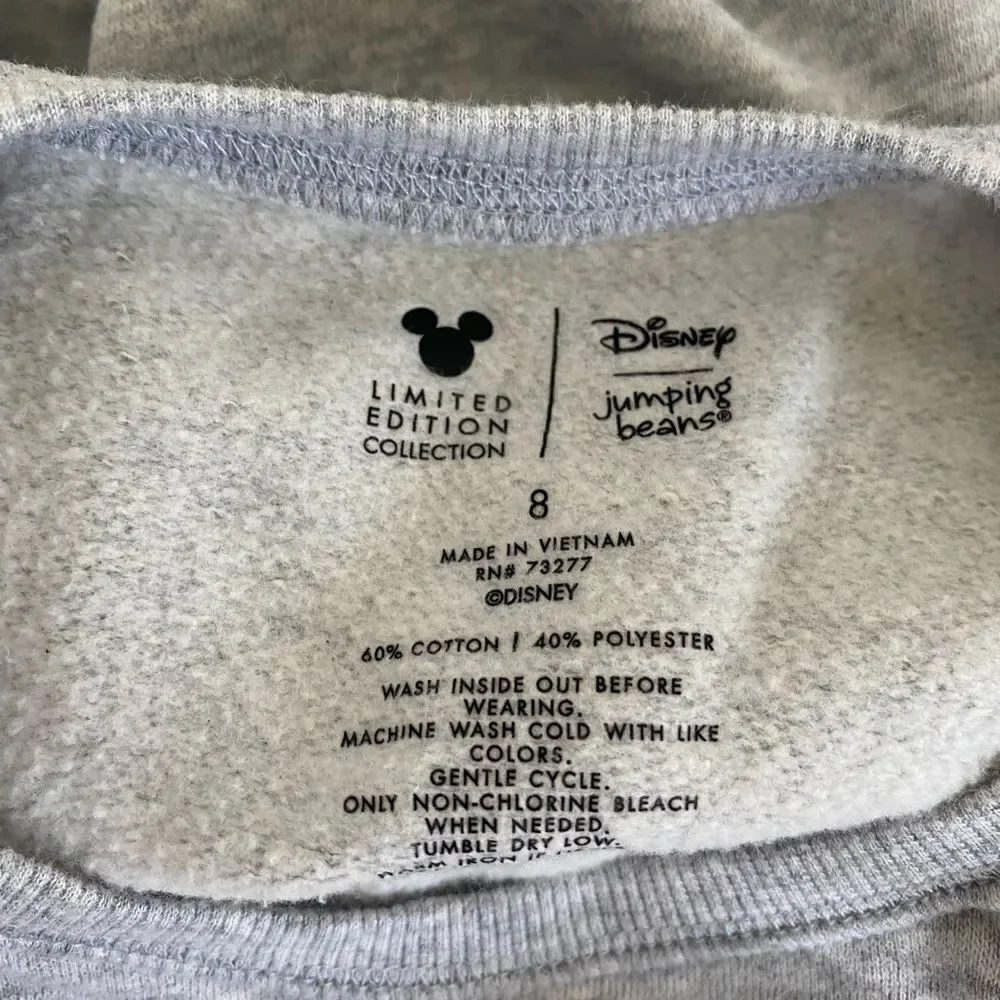 Disney Jumping Beans grey Minnie Mouse hearts sweatshirt dress 8